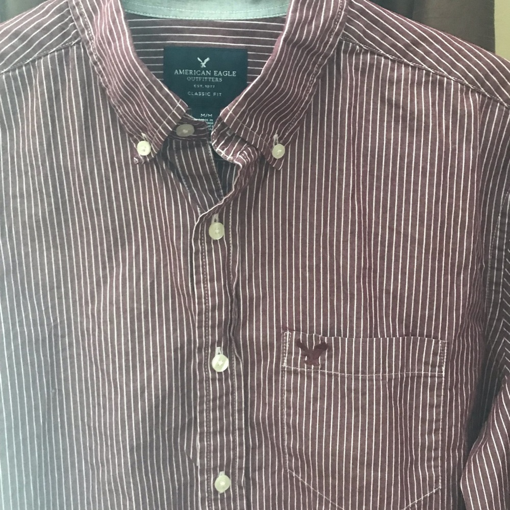 American Eagle striped button up shirt